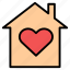 apartment, dating, family, heart, home, house, shelter 