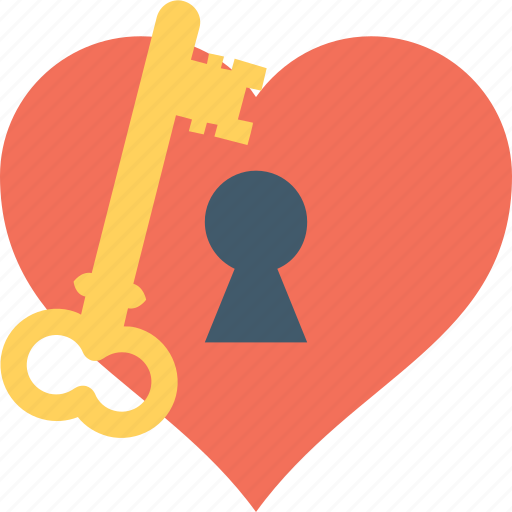 Heart, heart lock, key, keyhole, unlock icon - Download on Iconfinder