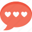 chat bubble, conversation, love chat, message, romantic chat 