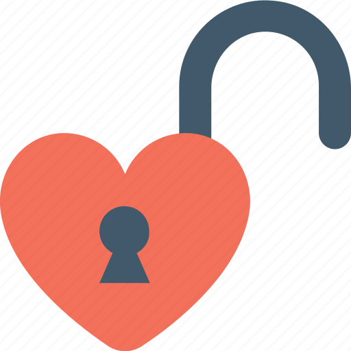 Heart lock, love, privacy, secret, unlock icon - Download on Iconfinder