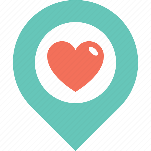 Favorite location, gps, heart, map pin, navigation icon - Download on Iconfinder