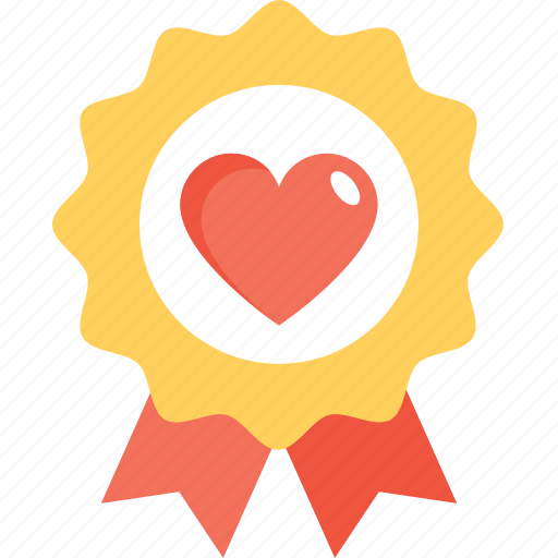 Heart, heart badge, insignia, love badge, ribbon badge icon - Download on Iconfinder