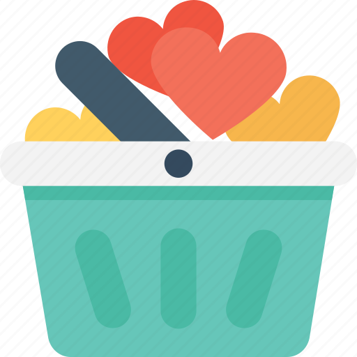 Gift basket, gift hamper, lots of love, shopping, valentine gift icon - Download on Iconfinder