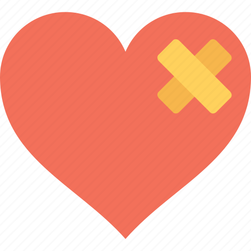 Bandage, breakup, broken heart, feeling hurt, heart icon - Download on Iconfinder