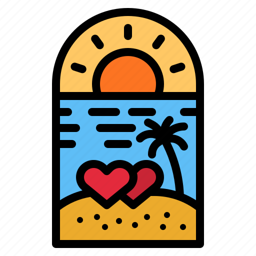 Love, beach, heart, romance, sunset icon - Download on Iconfinder