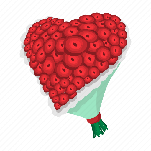 Bouquet, cartoon, flower, heart, love, rose, valentine icon - Download on Iconfinder