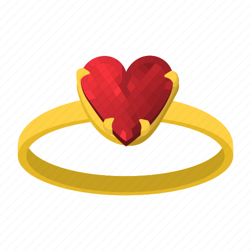 Cartoon, heart, love, ring, romance, valentine, wedding icon - Download on Iconfinder