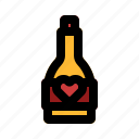 wine, love, valentine, romance, bottle