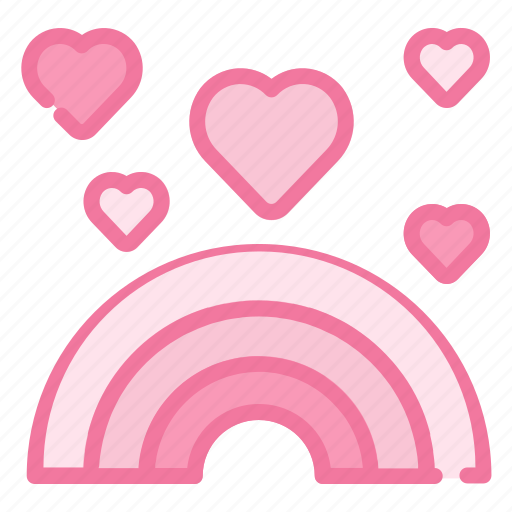 Rainbow, love, valentine, heart, romantic, romance, happy icon - Download on Iconfinder