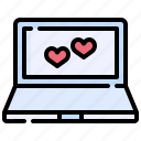 laptop, love, and, romance, valentines, electronic, heart