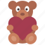 heart, teddy, bear, loving, passion 