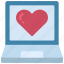 laptop, loving, passion, heart, computer 
