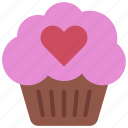 muffin, loving, passion, heart, food