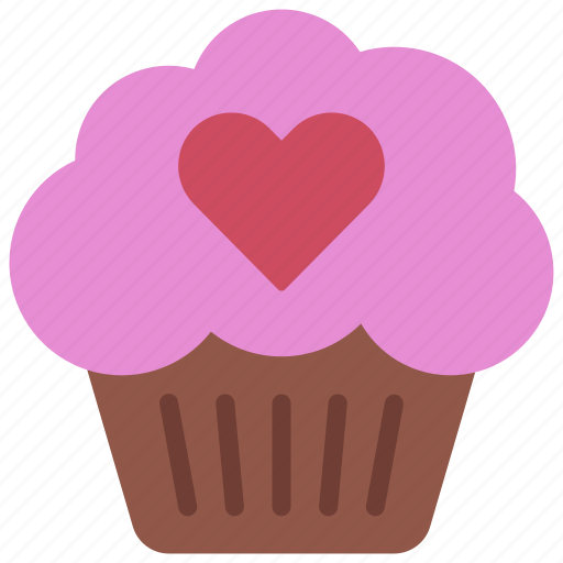 Muffin, loving, passion, heart, food icon - Download on Iconfinder