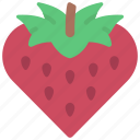 strawberry, heart, loving, passion, fruit