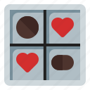 love, chocolate, box