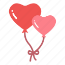 balloon, heart, love, valentine
