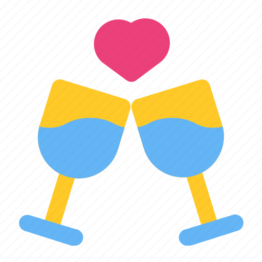 Cheers, glass, heart, love, romance, valentine, wine icon - Download on Iconfinder