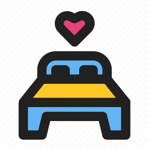 Bed, heart, love, romance, sleep, valentine, wedding icon - Download on Iconfinder