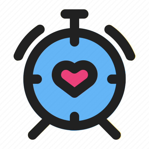 Alarm, clock, heart, love, romance, time, wedding icon - Download on Iconfinder