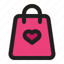 bag, heart, love, romance, shop, shopping, valentine