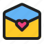 email, heart, letter, love, mail, open, romance 