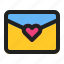 email, envelope, heart, love, mail, romance, valentine 