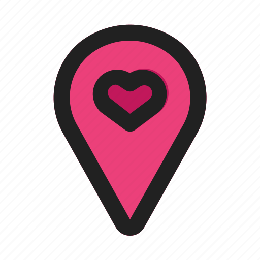 Heart, location, love, pin, romance, valentine, wedding icon - Download on Iconfinder