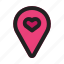 heart, location, love, pin, romance, valentine, wedding 
