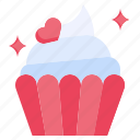 cupcake, sweet, love, heart, food, and, restaurant