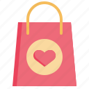 gift, bag, shopping, paper, love, heart