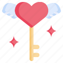key, love, heart, romance, valentines