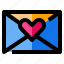 envelope, heart, love, mail, message 