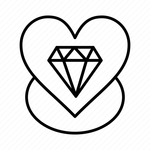 Diamond, heart, love, wedding icon - Download on Iconfinder