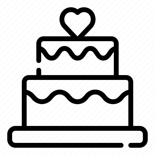 Wedding, cake, wedding cake, love, valentine, heart, romantic icon - Download on Iconfinder