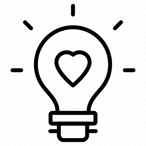 Lightbulb, heart, illumination icon - Download on Iconfinder