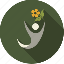 flower, green, leaves, love, man, nature, person