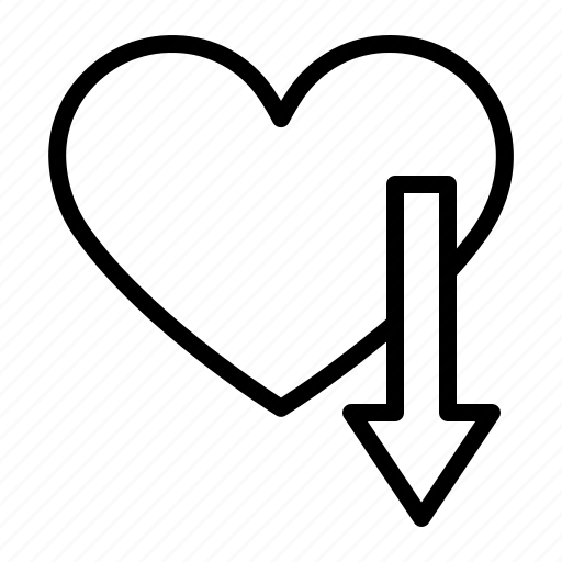 Arrow, decrease, down, heart, love icon - Download on Iconfinder