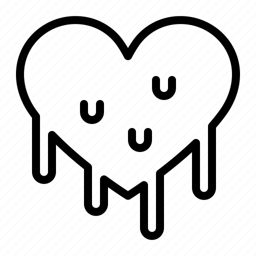 Heart, love, melted, melting, romance icon - Download on Iconfinder
