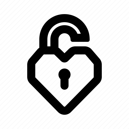 Unlock, love, valentine, romance, padlock icon - Download on Iconfinder