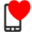 call, heart, love, mobile, smartphone 