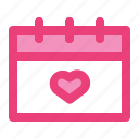 calendar, date, heart, love, romance, valentine, wedding