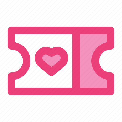 Cinema, heart, love, romance, ticket, valentine, wedding icon - Download on Iconfinder