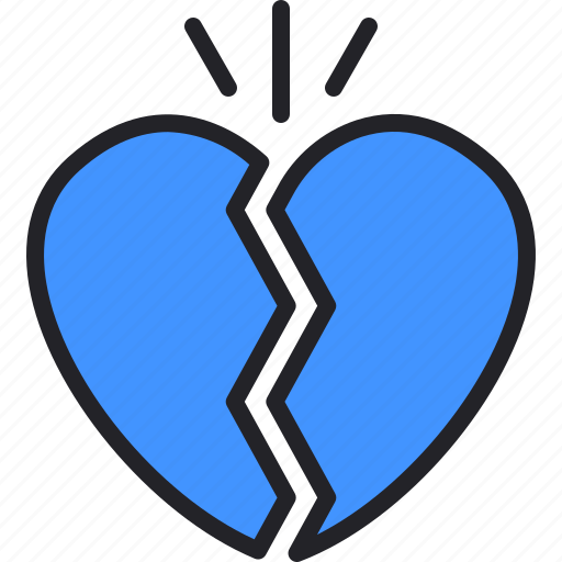 Heartbreak, broken, heart, love, romance, romantic icon - Download on Iconfinder