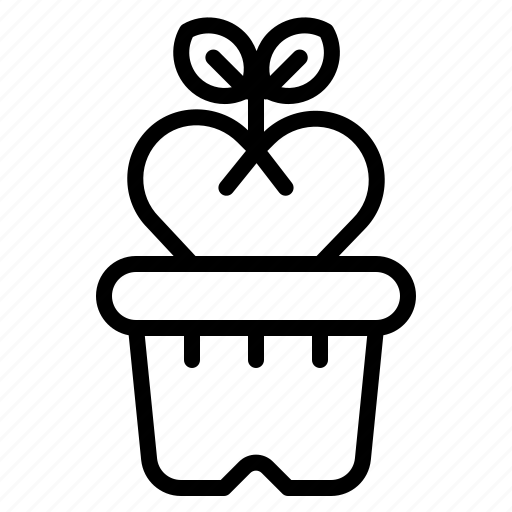 Flower, grow, heart, love, plant, romance icon - Download on Iconfinder