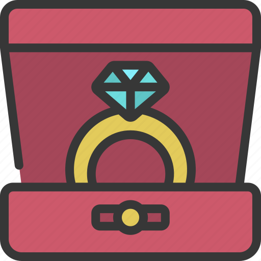 Diamond, ring, in, box, loving, passion icon - Download on Iconfinder