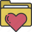 folder, loving, passion, files, heart 
