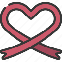 heart, ribbon, loving, passion, banner, charity