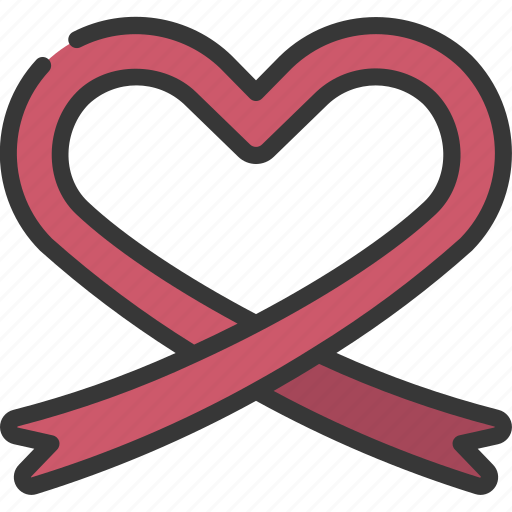 Heart, ribbon, loving, passion, banner, charity icon - Download on Iconfinder