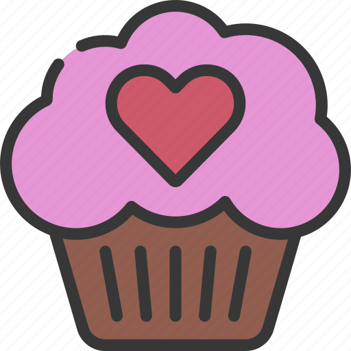 Muffin, loving, passion, heart, food icon - Download on Iconfinder